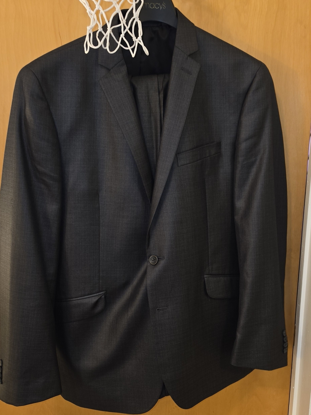 Kenneth Cole Reaction Two-Button Suit Jacket Gunmetal Suit And Pants
